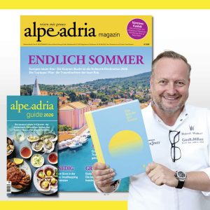 Alpe Adria Magazin und Alpe Adria Guide Jahresabo Print – inkl. signiertem Hubert Wallner Kochbuch